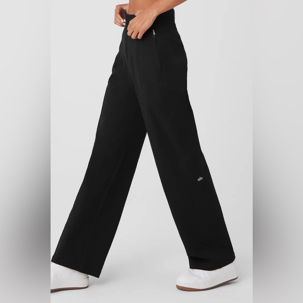 Alo Yoga High-Waist On Point Moto Trouser Black Small